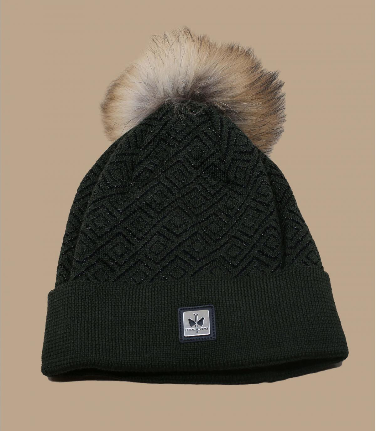 cappello di lana verde con pompo Alessia green cappello di lana verde con pompo Alessia green
